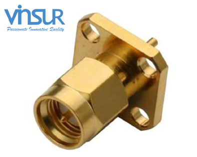 11511470 -- RF CONNECTOR - 50OHMS, SMA MALE, STRAIGHT, 4 HOLE FLANGE, ROUND POST